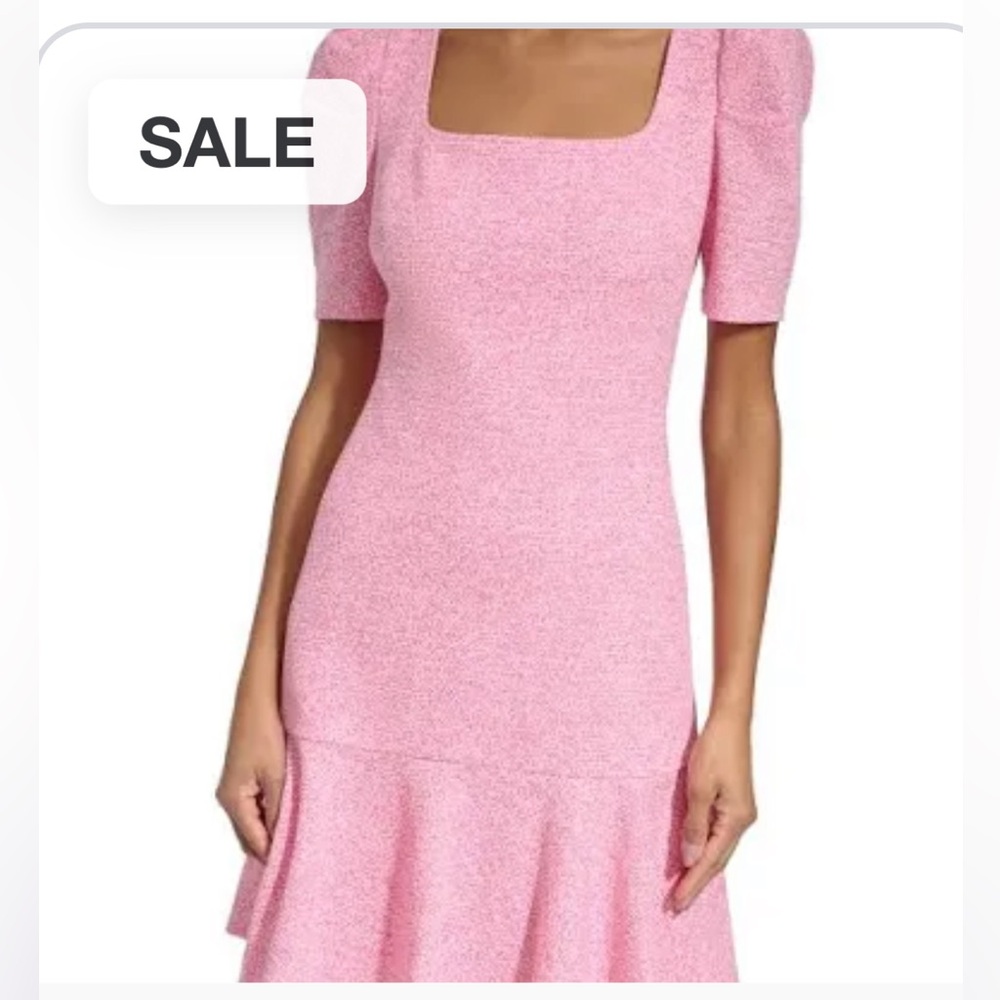 Karl Lagerfeld Tweed Dress in Fuchsia Soft White
